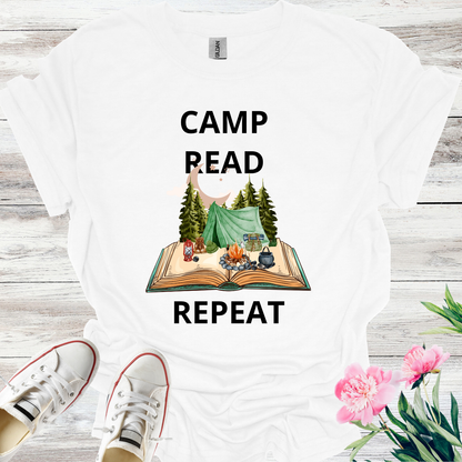 Camp Read Repeat, Reading Camp Shirt, Book Lover Gift Shirt, Weekend Camper, Camp Read A lot,