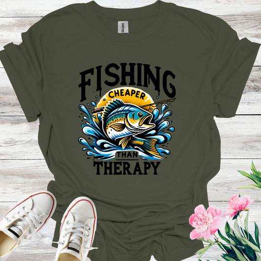 Fishing Cheaper then Therapy T-Shirt